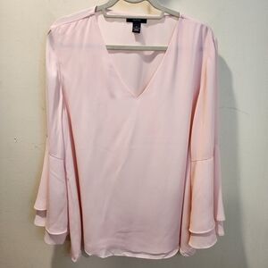 ALFANI  Light Pink V-Neck Blouse Size 18